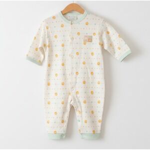 VTG Y2K Baby Romper Infant One Piece Size 0-3 Months Bon Bebe Ducks Yellow White